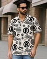 Shop Men's Beige Avengers All Over Printed Oversized Shirt-Front
