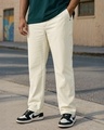 Shop Men's Beige Baggy Fit Plus Size Mid-Rise Jeans-Front