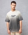 Shop Men's Beige & Grey Batman Ombre Oversized T-shirt-Front