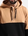 Shop Men's Beige & Black Color Block Tracksuit