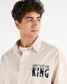 Shop Men's Beige Black Panther Graphic Printed Oversized Shirt