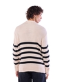 Shop Men's Beige & Black Striped Oversized Sweater-Full