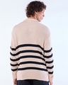 Shop Men's Beige & Black Striped Oversized Sweater-Full