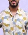 Shop Men's Beige & Blue All Over Printed Oversized Plus Size Shirt