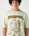 Shop Men's Beige Call Me Deadpool Graphic Printed Oversized T-shirt