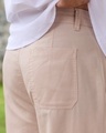 Shop Men's Beige Cargo Cotton Linen Pants