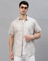 Shop Men's Beige Casual Shirt-Front
