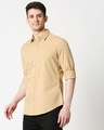 Shop Men's Beige Casual Slim Fit Over Dyed Shirts-Design
