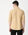 Shop Men's Beige Casual Slim Fit Over Dyed Shirts-Full