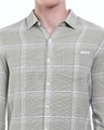 Shop Men's Beige Checked Slim Fit Shirt