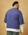 Shop Men's Blue & Beige Color Block Oversized Plus Size T-shirt-Design