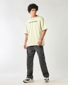 Shop Men's Beige Costs Typography Super Loose Fit T-shirt-Full