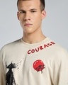 Shop Men's Beige Courage Graphic Printed Oversized Sweatshirt