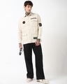 Shop Men's Beige Deadpool Batch Printed Oversized Cargo Shirt-Full