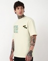 Shop Men's Beige Dynamic Dosti Graphic Printed Oversized T-shirt-Full