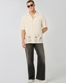 Shop Men's Beige Embroidered Oversized Shirt-Full