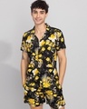 Shop Men's Black Equinox Floral Printed Co-ord Set-Front