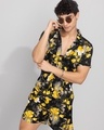 Shop Men's Black Equinox Floral Printed Co-ord Set-Full