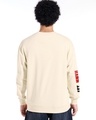 Shop Men's Beige Fearless Typography Oversized Sweatshirt-Full