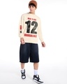 Shop Men's Beige Fearless Typography Oversized Sweatshirt