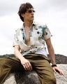 Shop Men's Beige & Forest Green Abstract Printed Shirt-Front