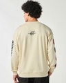 Shop Men's Beige Graphic Printed Oversized Sweatshirt-Full