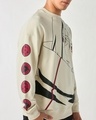 Shop Men's Beige Graphic Printed Oversized Sweatshirt