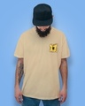 Shop Men's Beige Graphic Printed Super Loose Fit T-shirt-Full