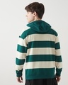 Shop Men's Beige & Green Striped Oversized Hoodies-Full