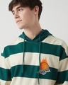 Shop Men's Beige & Green Striped Oversized Hoodies