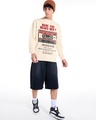 Shop Men's Beige Heard Mee Graphic Printed Oversized Sweatshirt