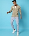 Shop Men's Beige Hooded Sweatshirt-Full