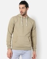 Shop Men's Beige Hooded Sweatshirt-Front