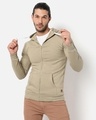 Shop Men's Beige Hooded Sweatshirt-Front