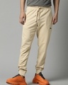 Shop Men's Beige Joggers-Front