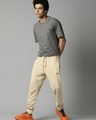 Shop Men's Beige Joggers-Full