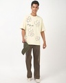 Shop Men's Beige Just Breath Graphic Printed Oversized T-shirt