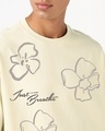 Shop Men's Beige Just Breath Graphic Printed Oversized T-shirt