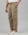 Shop Men's Beige Loose Comfort Fit Cargo Parachute Pants-Design