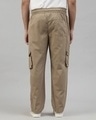 Shop Men's Beige Loose Comfort Fit Cargo Parachute Pants-Full