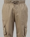 Shop Men's Beige Loose Comfort Fit Cargo Parachute Pants