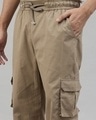 Shop Men's Beige Loose Comfort Fit Cargo Parachute Pants