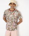 Shop Men's Beige & Maroon All Over Floral Printed T-shirt-Full