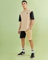 Shop Men's Beige Mickey Graphic Printed Oversized T-shirt