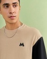 Shop Men's Beige Mickey Graphic Printed Oversized T-shirt
