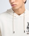 Shop Men's Beige Mode On Graphic Printed Oversized Hoodies