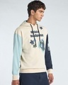 Shop Men's Beige Breathing Space Printed Oversized Hoodies-Full