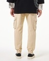 Shop Men's Beige Oversized Cargo Jogger Pants-Full