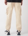 Shop Men's Beige Oversized Cargo Joggers-Full