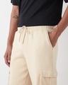 Shop Men's Beige Oversized Cargo Joggers